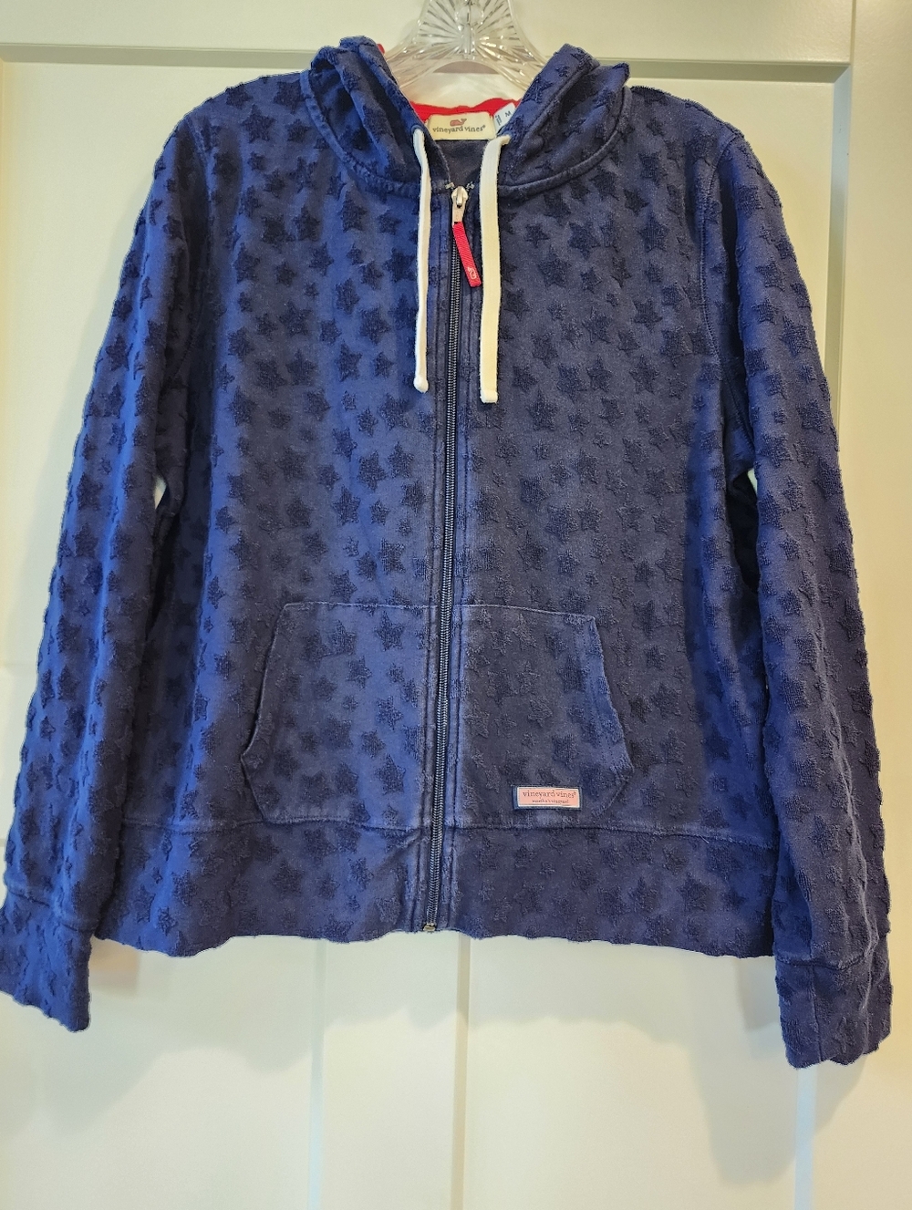 Vineyard Vines Navy Blue Textured Zip Hoodie - Picture 2 of 4